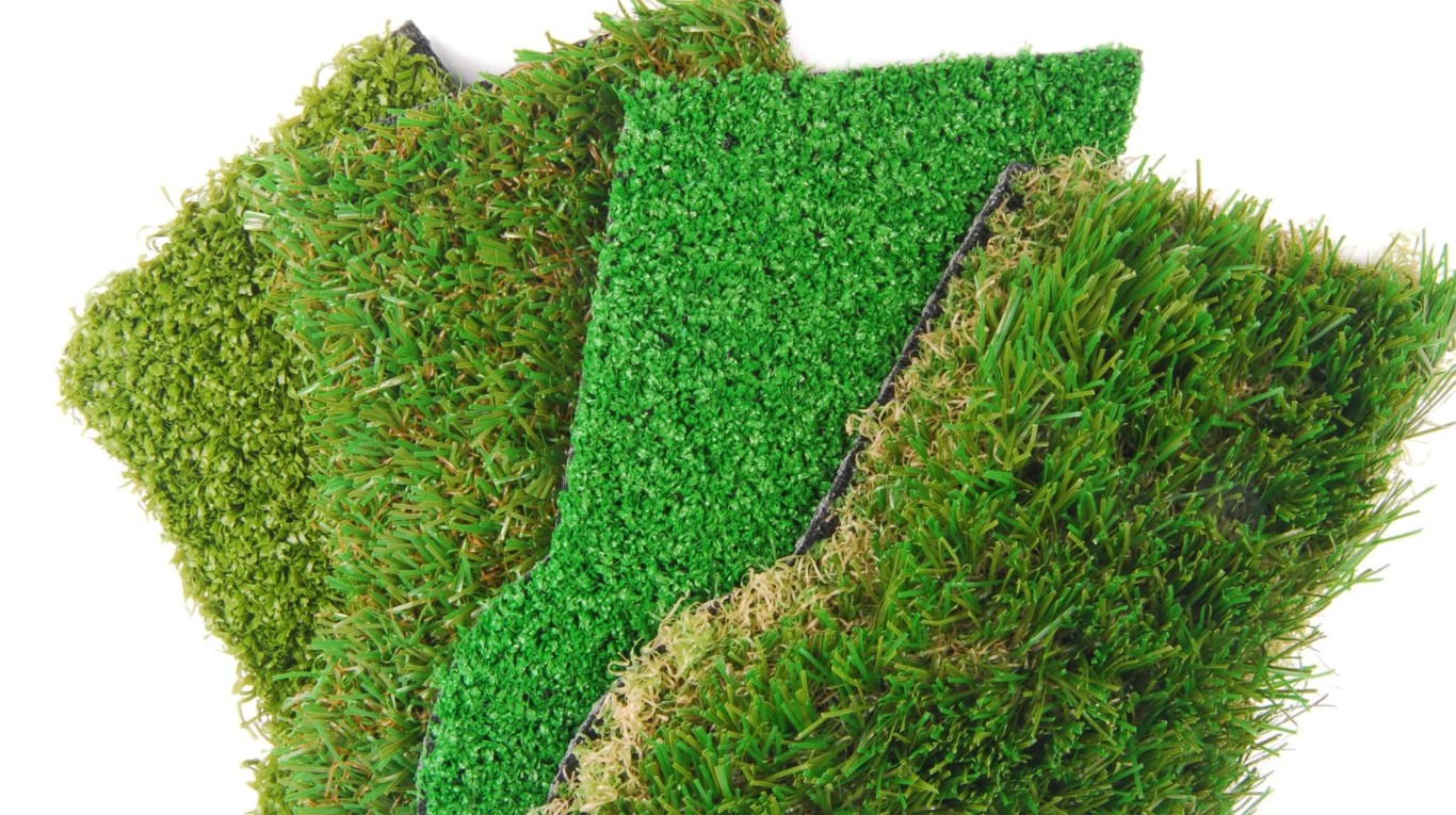 Different types of artificial grass samples for various applications